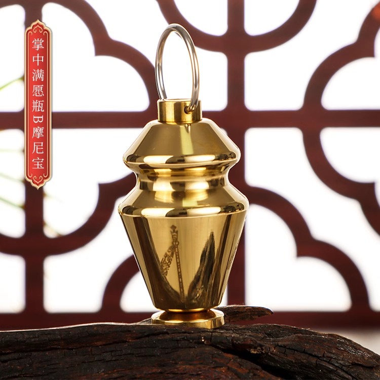 王师兄藏式纯铜慈简指捻式转轮经筒微缩金文绿度母掌中满愿瓶摩尼