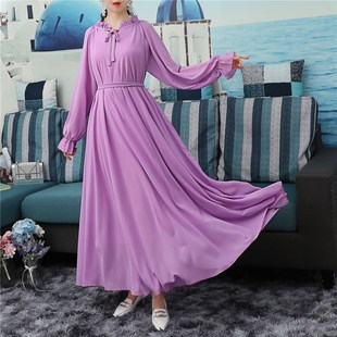 夏季新款长裙胖mm大码连衣裙千金感雪纺打底气质显瘦微胖独特裙子