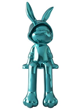 电镀兔子摆件客厅电视柜地台装饰品玄关高端大气工艺品乔迁礼物