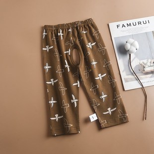 宽松1岁3睡裤 宝宝纯棉开裆裤 单条打底裤 子春秋春夏九分裤 婴儿长裤