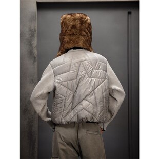 CMF冬装新款高级感棉衣高领针织长袖飞行员夹克棉服男短款外套冬