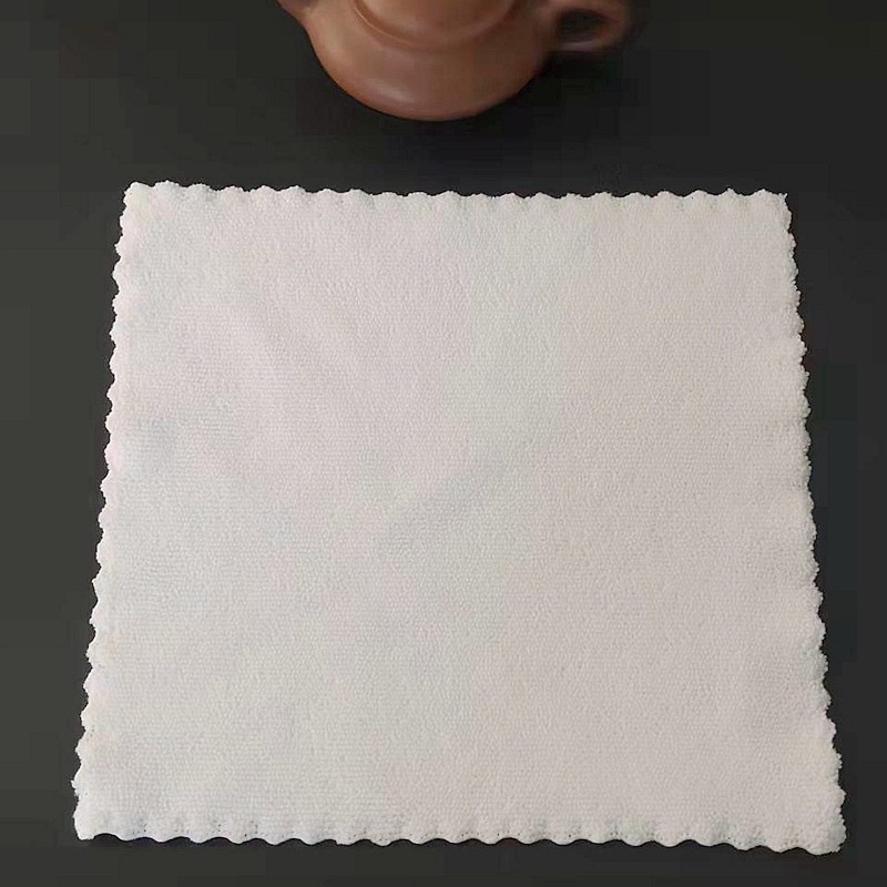 酒店一次性加厚小毛巾白色擦手餐巾仿纯棉花边吸水四方不掉毛抹布