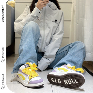 女2025新款 GLO BULL原創正品 休閑板鞋 春秋百搭學生厚底增高面包鞋
