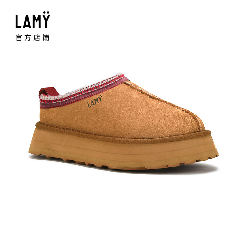 【烈儿超级年货节】LAMY民族风皮毛一体厚底雪地靴懒人鞋HZ0008L