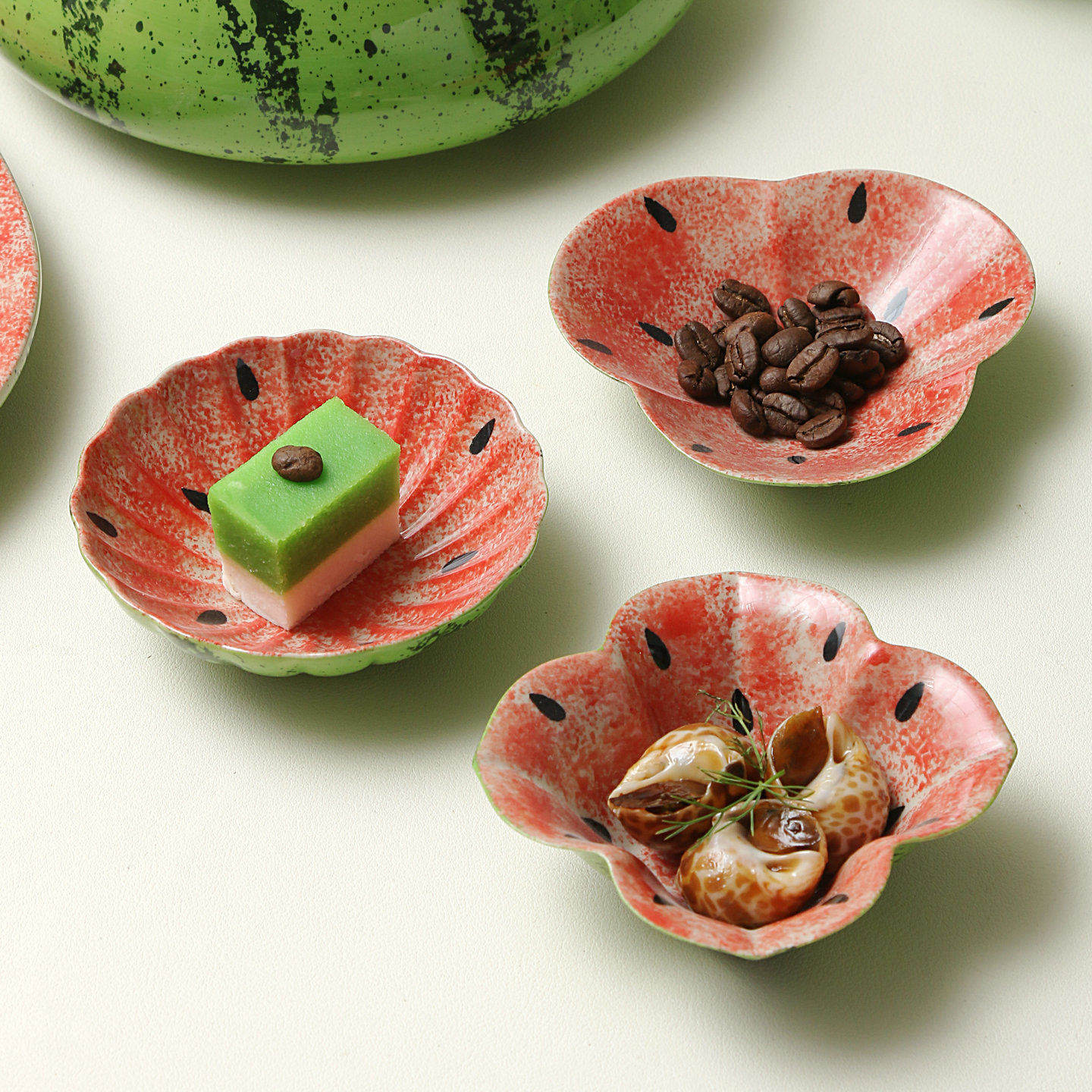 粗陶味碟子釉下彩香插高颜手绘西瓜酱油醋碟火锅店蘸料菜碟,餐饮具,碟,淘宝优惠券,粉丝福利购,淘宝优惠卷