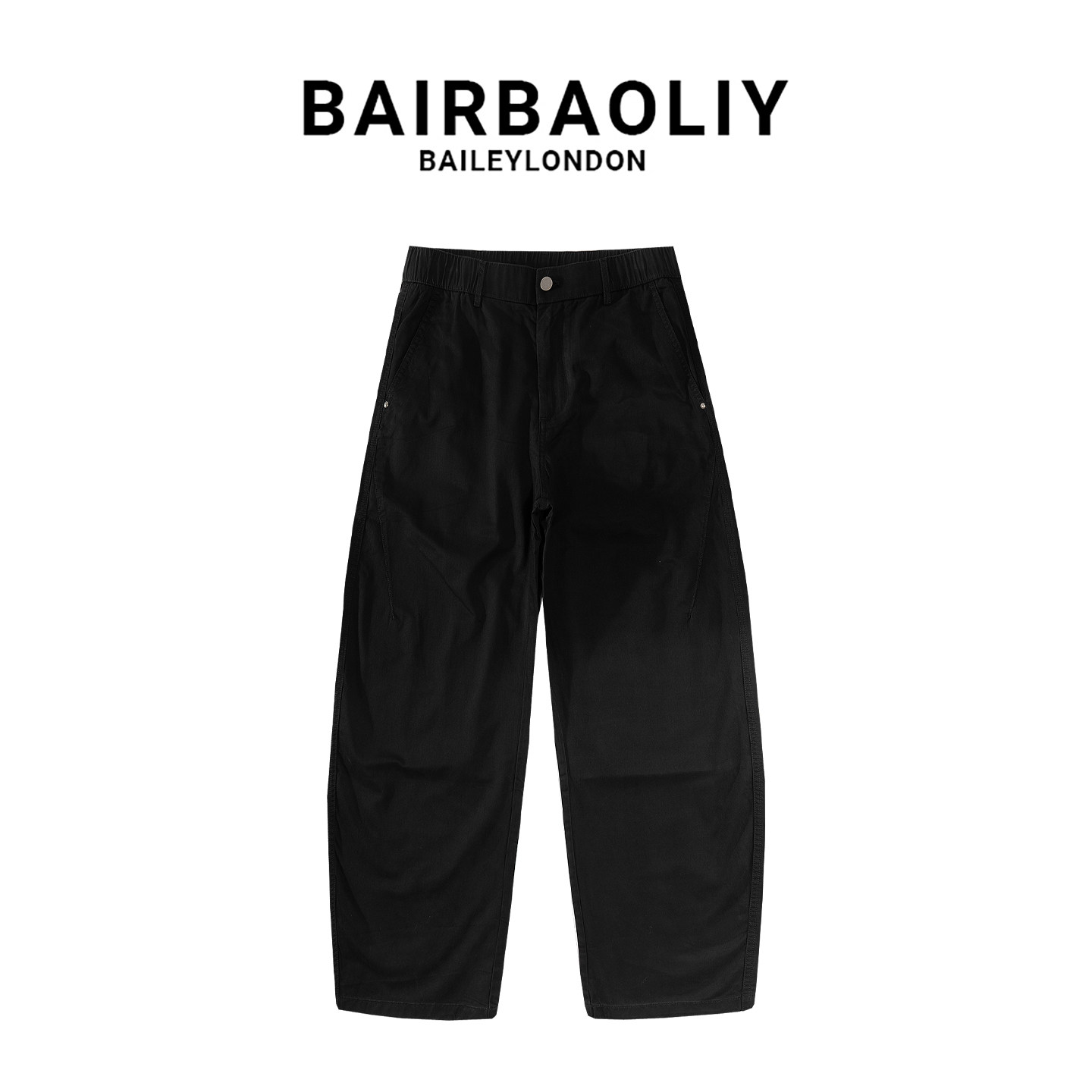 BAIRBAOLIY男装潮牌弯刀美式休闲裤男款纯棉直筒宽松百搭高街长裤