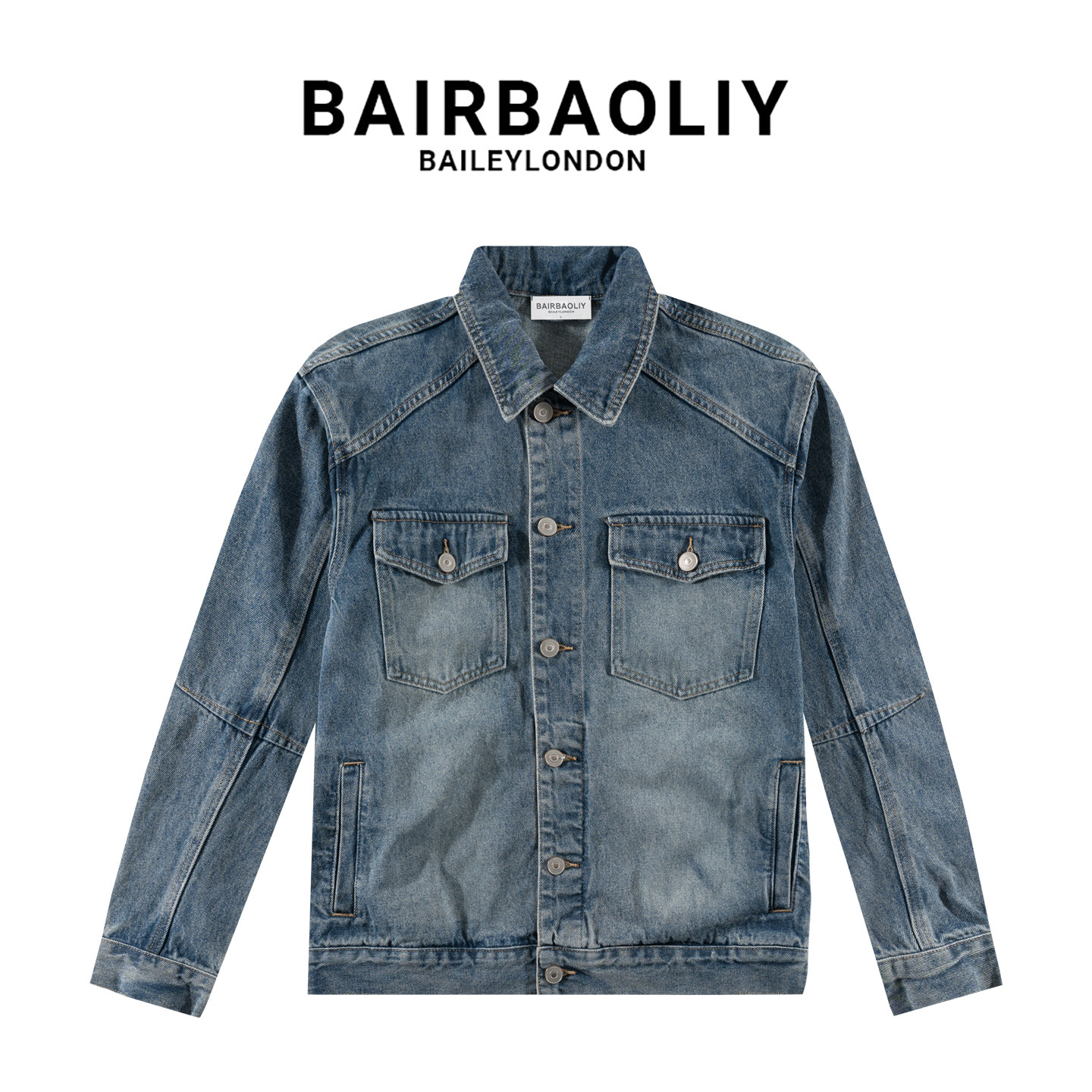 BAIRBAOLIY新款复古高端潮流时尚高级感男士休闲百搭牛仔夹克外套