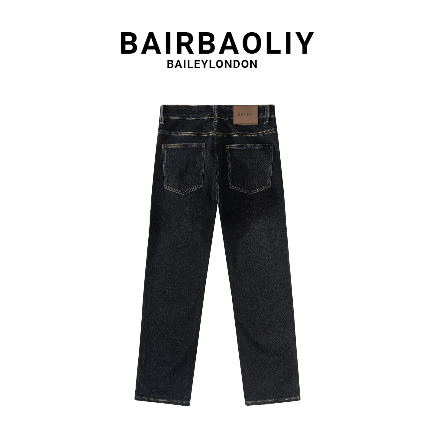 BAIRBAOLIY秋冬季抓毛厚款牛仔裤新款男百搭时尚复古直筒休闲裤子