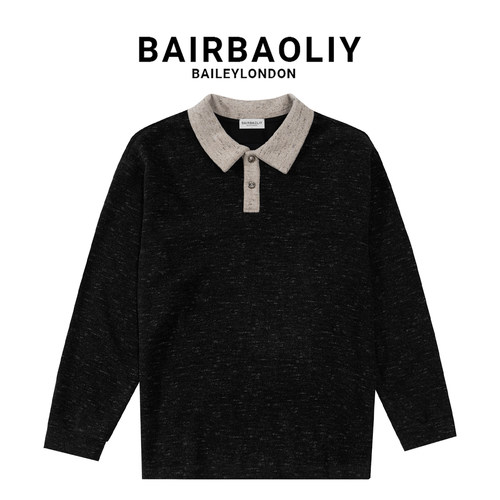 BAIRBAOLIY秋冬撞色翻领卫衣