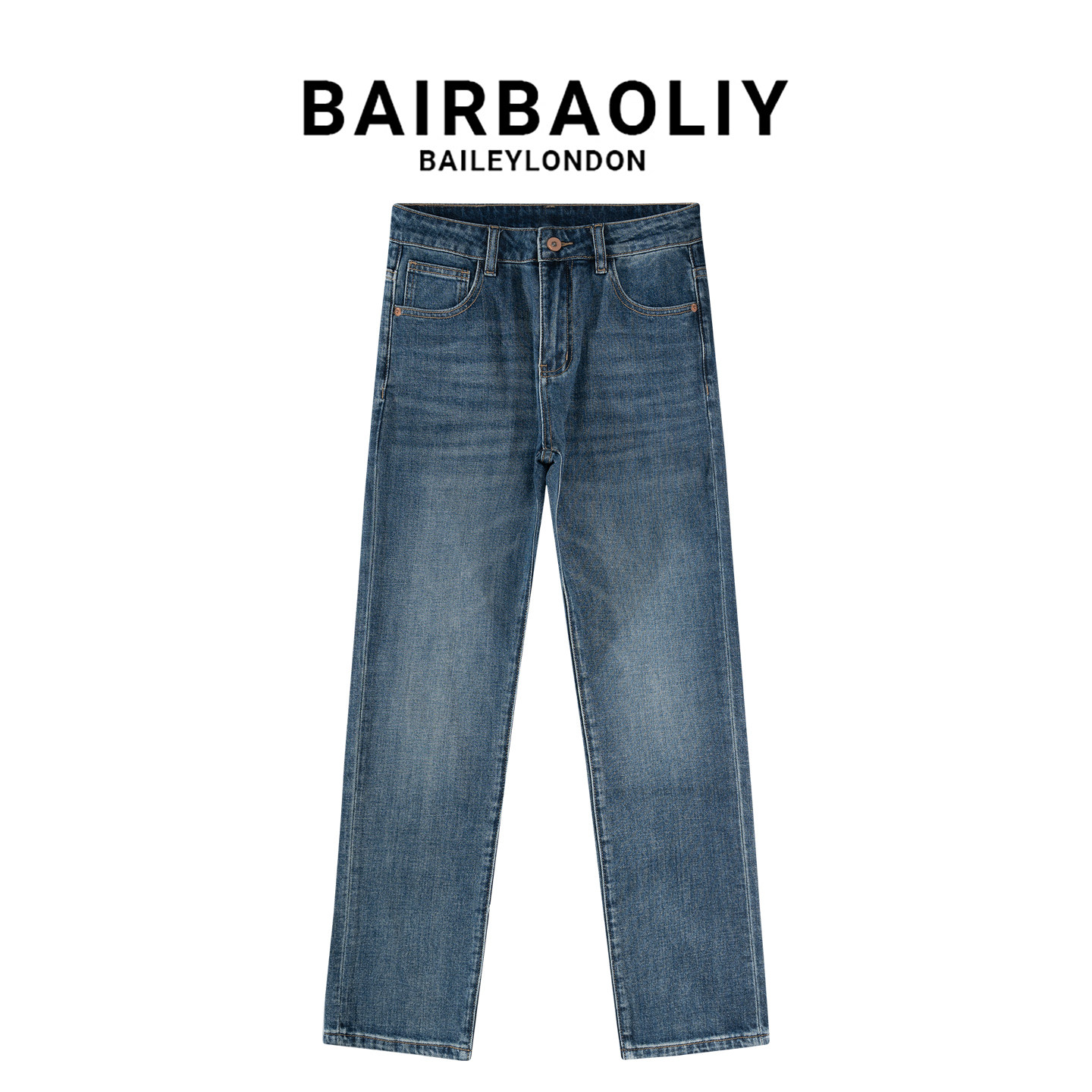 BAIRBAOLIY男士休闲百搭直筒牛仔裤复古水洗高街美式潮牌修身长裤,男装,牛仔裤,淘宝优惠券,粉丝福利购,淘宝优惠卷