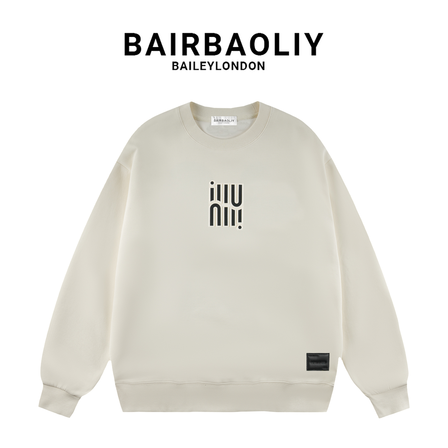 BAIRBAOLIY圆领卫衣男士秋冬季字母百搭休闲上衣潮流时尚高街男装