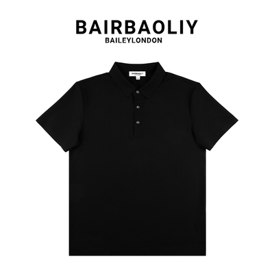 BAIRBAOLIY轻奢高品商务时尚经典翻领透气修身短袖POLO衫男装夏季