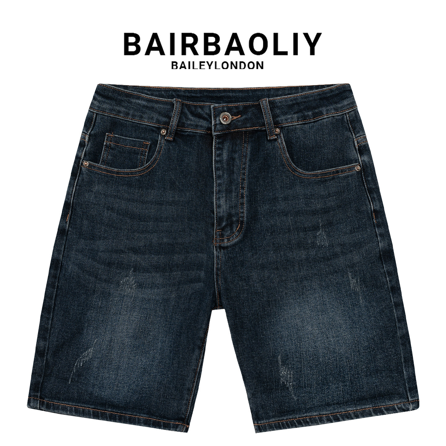 BAIRBAOLIY复古透气牛仔短裤男