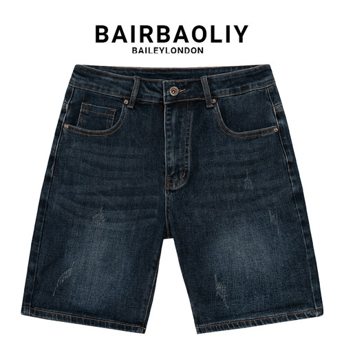 BAIRBAOLIY复古透气牛仔短裤男