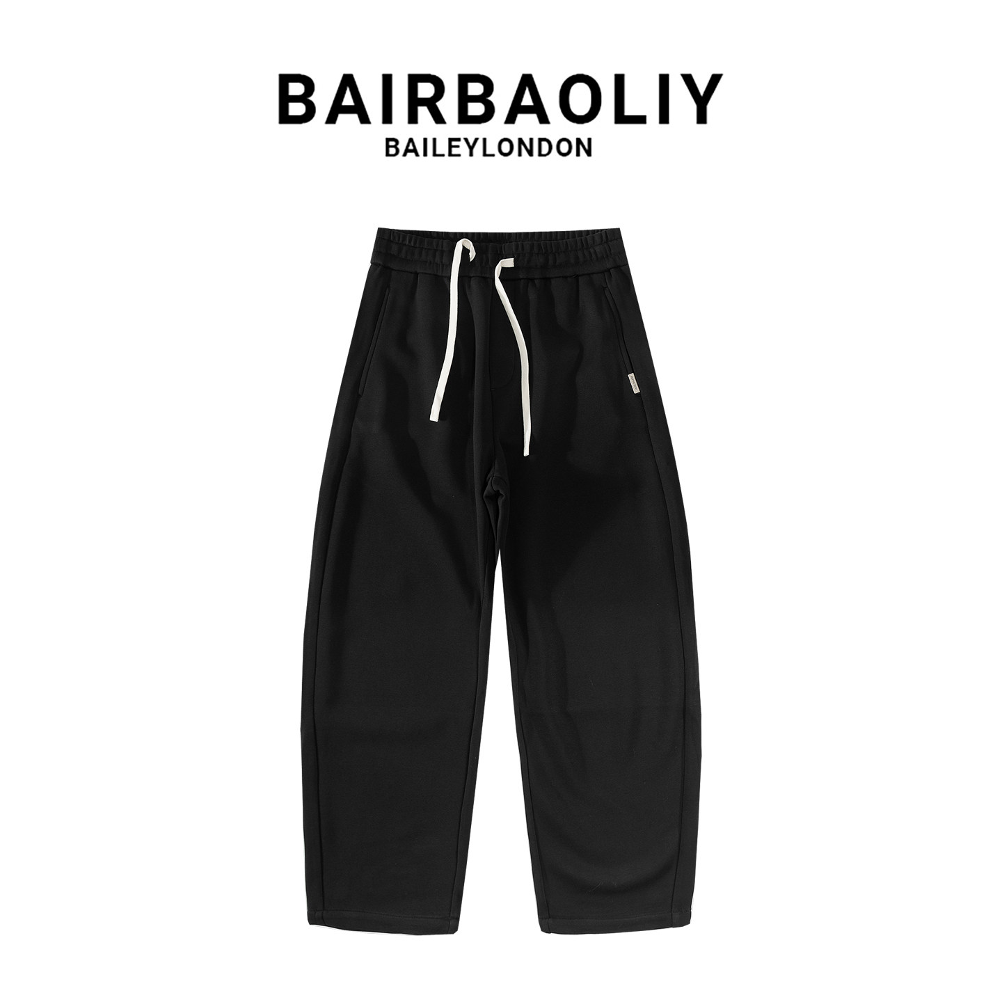 BAIRBAOLIY潮牌美式高街卫裤男宽松直筒男装抽绳垂感运动休闲长裤