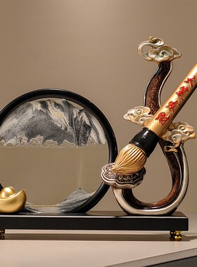 如意大笔发d财招财摆件客厅书房办公室前台酒柜装饰品开业乔迁礼