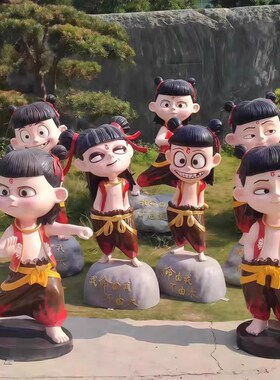 卡通哪吒魔童闹海降世玻璃钢雕塑模型影院动漫敖丙太乙Z真人物摆