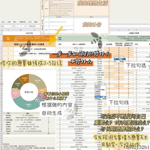 日程表电子版 个人计划模板OGSM年度月度计划目标拆解打卡Excel表