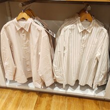 合作款/男女装宽松条纹衬衫/长袖衬衣外套休闲上衣R476025/477642