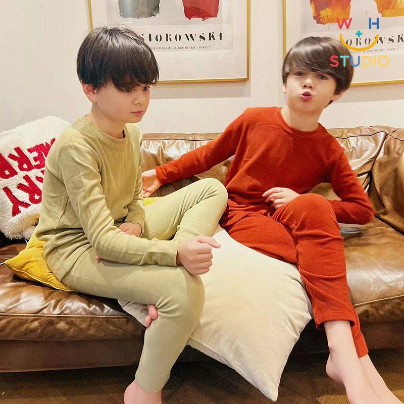 威廉家王牌家居服真德绒神面料 棉花糖巨暖 男童女儿童保暖套装