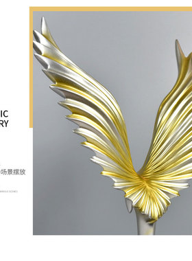 大鹏展翅轻奢雄鹰办公室桌家居装饰工艺品开业礼物装饰品酒柜摆件