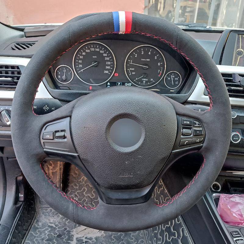 手缝方向盘套反绒翻毛专车专用适用宝马3系320li316i方向盘套