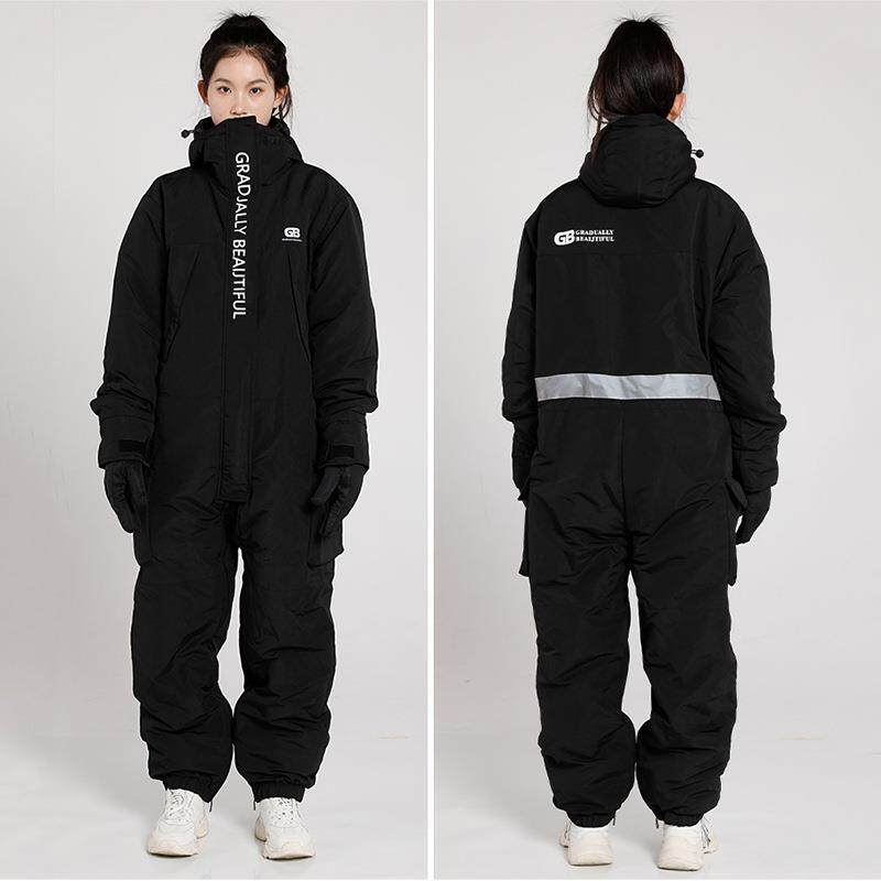 冬季骑行防寒服连体防寒加绒加厚防风出行机车骑士现货服装