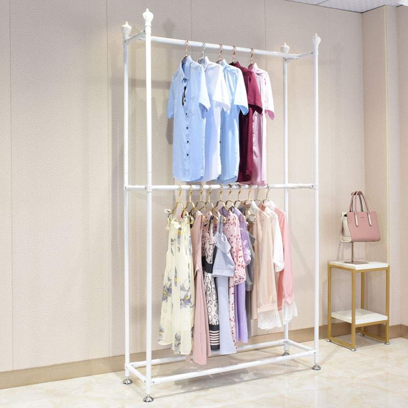 服装展示架陈列架挂衣杆女装店货架服装架落地式童装不锈钢上墙架