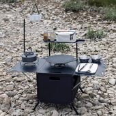 户外收纳箱桌箱一体两用折叠桌露营铝合金烧烤肉煮茶泡茶火锅野炊