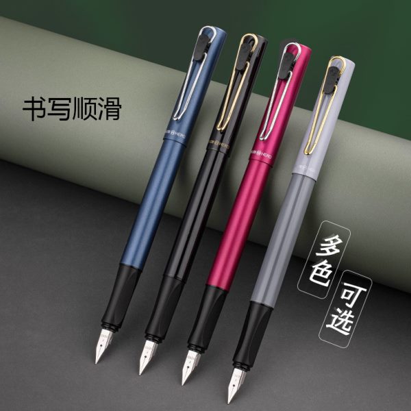 尖笔男生学生文具练字笔姿金属墨囊明正非碳素墨水帅气英雄钢笔用