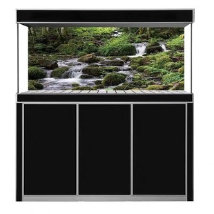 鱼缸背景纸画高清图3d立体壁纸森林风景山水系列