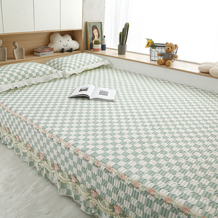 榻榻米床盖定制防滑炕套罩四季通用绗缝夹棉炕裙大炕专用炕盖床单