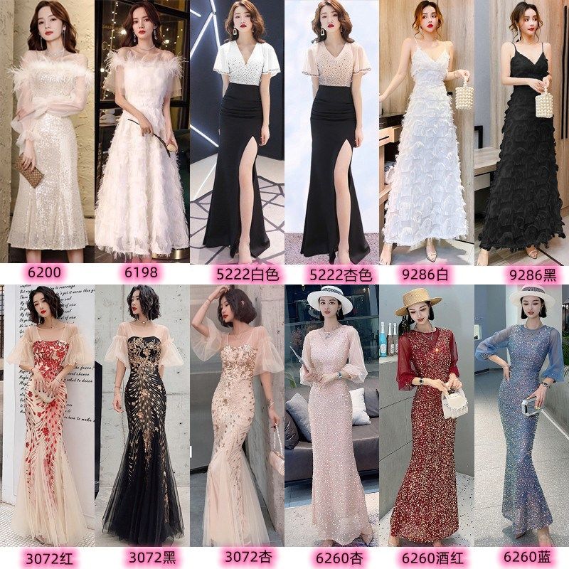 年会晚礼服女冬轻奢小众高级感宴会气质平时可穿主持人长款连衣裙