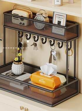 入户玄关置物架钥匙收纳架鞋柜上桌面装饰摆件展示架家用门厅挂架