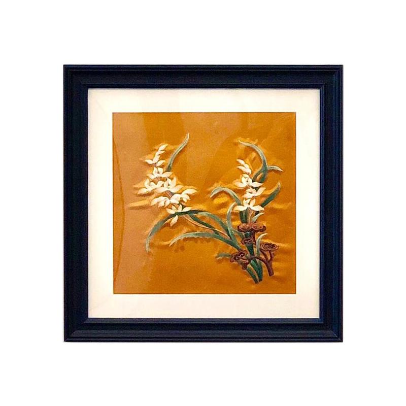 中古风覆古植物花卉侘寂风装饰画客厅茶室书房花鸟玄关壁挂画