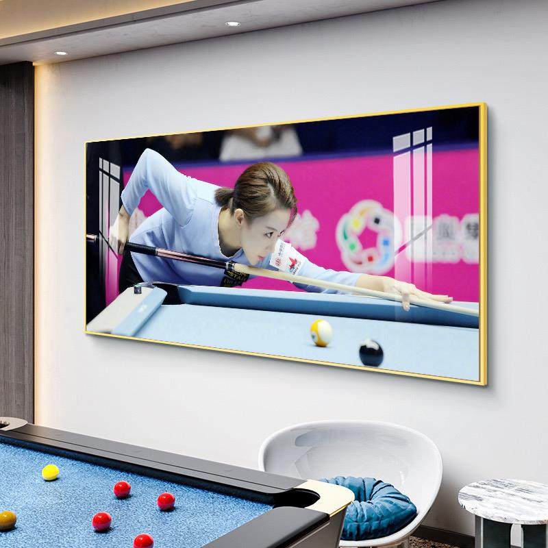 台球厅装饰画桌球室墙面装饰丁俊晖潘晓婷现代简约高档斯诺克挂画