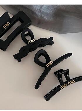 【小乐专享】Muusu简约黑色大号磨砂抓夹女发量多夹子鲨鱼夹发卡