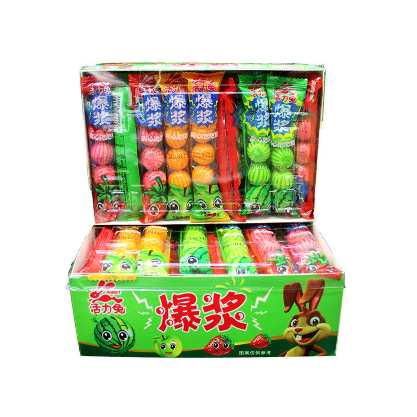 爆浆夹心泡泡糖西瓜香橙草莓味儿时回忆经典零食整盒30条包邮