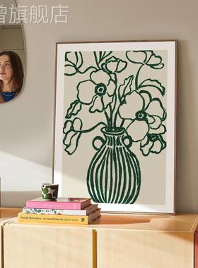 花开浪漫Flowers bloom romantically 玄关森系盆栽装饰画写意画