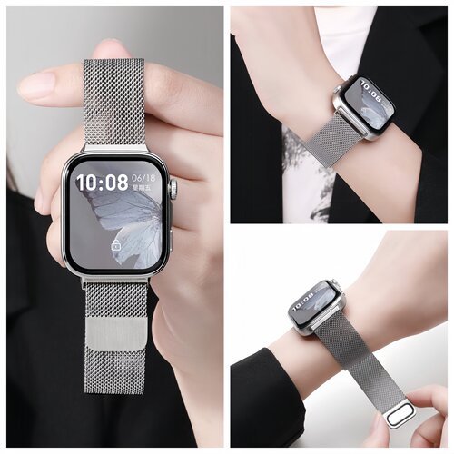 适用华为fit5表带fit4手表替换带watchfit5pro磁吸fit4pro米兰尼斯表带fit3运动透气金属表链夏季男女配件