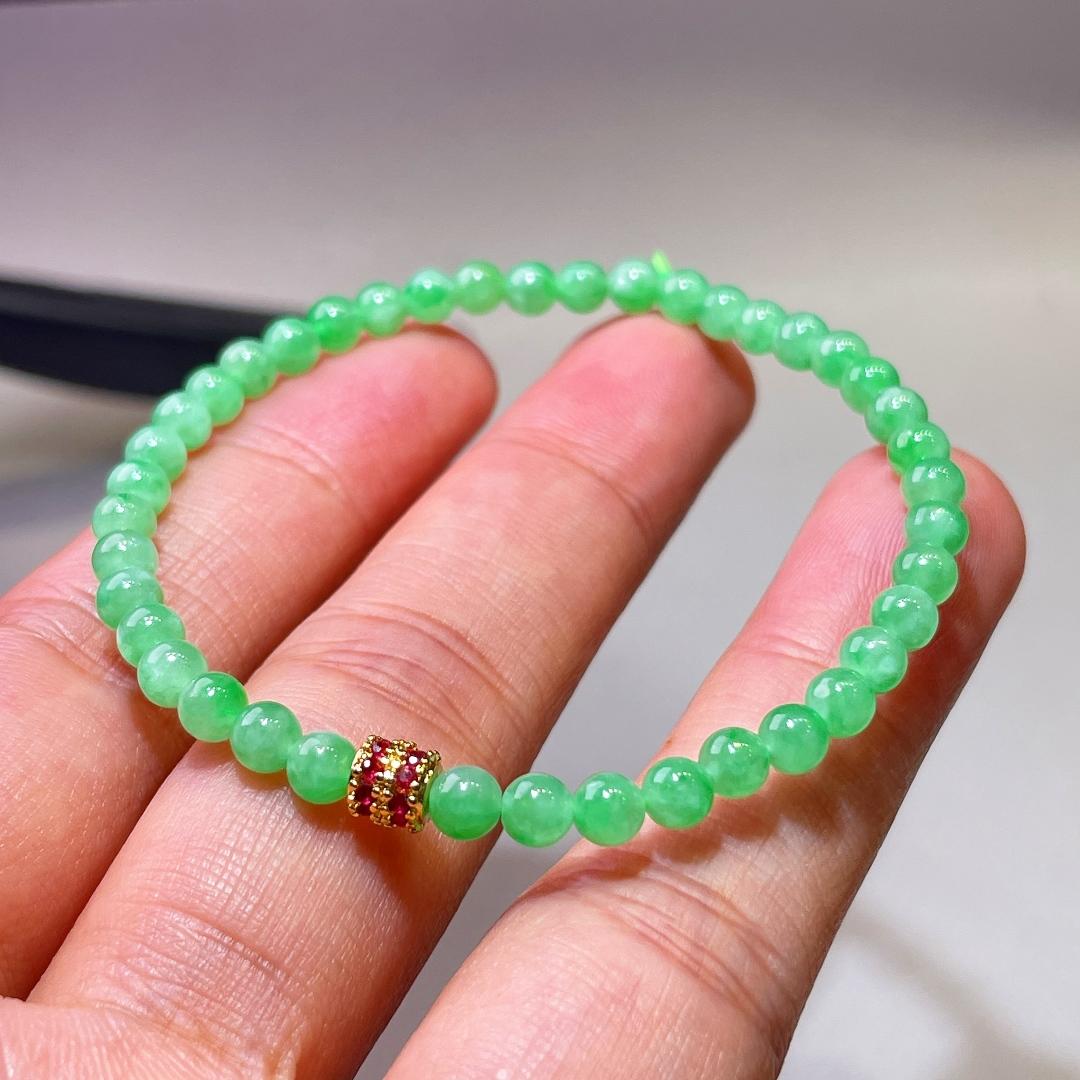 缅甸翡翠手串玉手串天然玉石A货