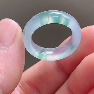 缅甸翡翠戒指玉戒指天然玉石A货冰种飘花收藏老坑新款 礼物0314