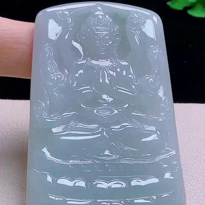 缅甸翡翠千手观音玉吊坠天然玉石