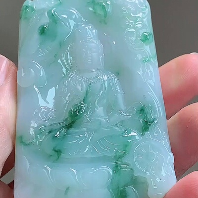 缅甸翡翠普贤玉吊坠天然玉石A货