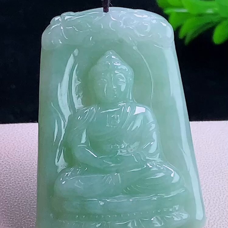 缅甸翡翠大日如来玉吊坠天然玉石A货冰种正品老坑证书收藏0107