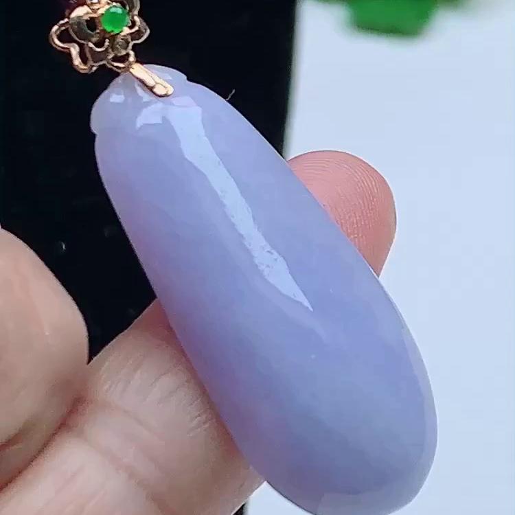 缅甸翡翠福瓜玉吊坠天然玉石A货冰种紫罗兰新款收藏礼物老坑0813
