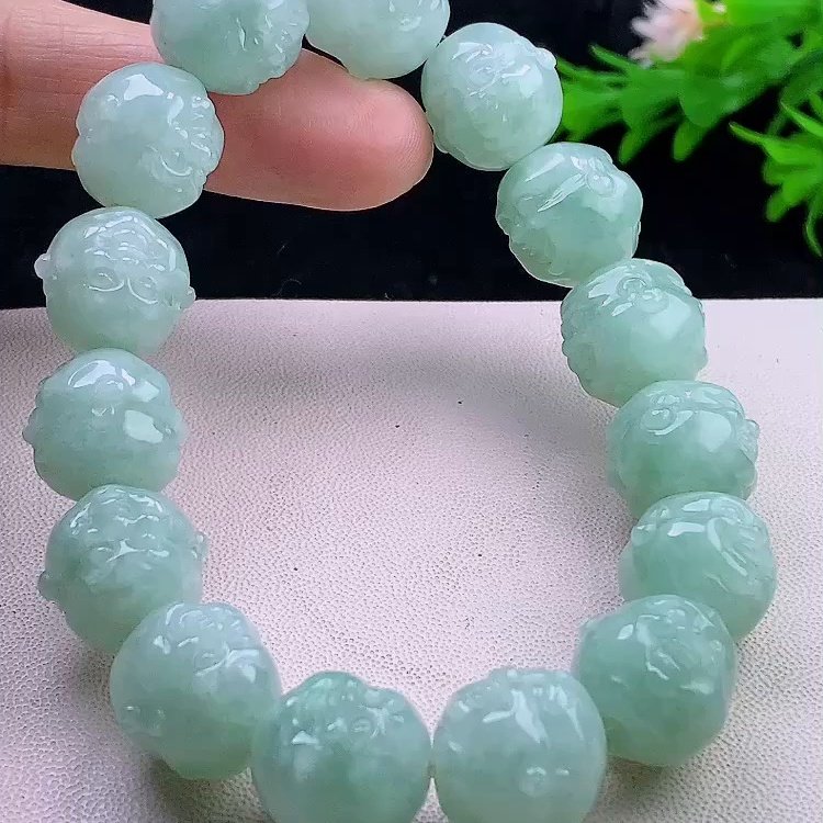 缅甸翡翠佛手玉手串天然玉石A货冰种高档礼物老坑正品收藏1230