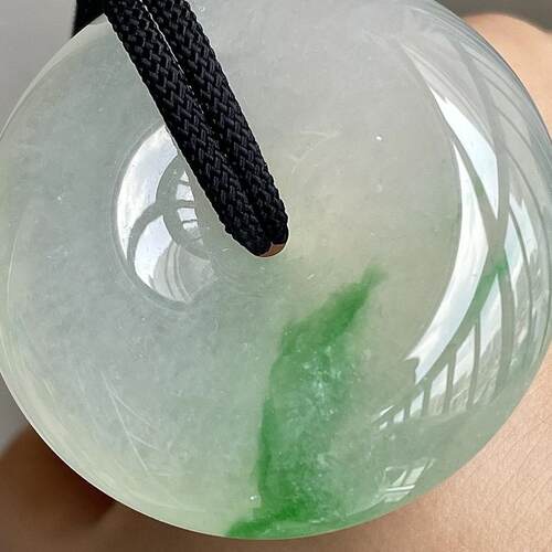 缅甸翡翠平安扣玉吊坠天然玉石A