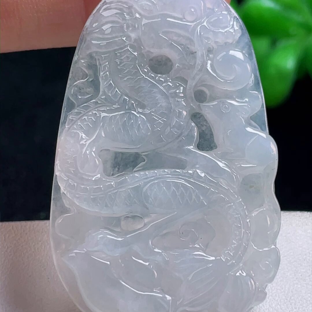 缅甸翡翠龙牌玉吊坠天然玉石A货冰种收藏正品礼物新款高档1023