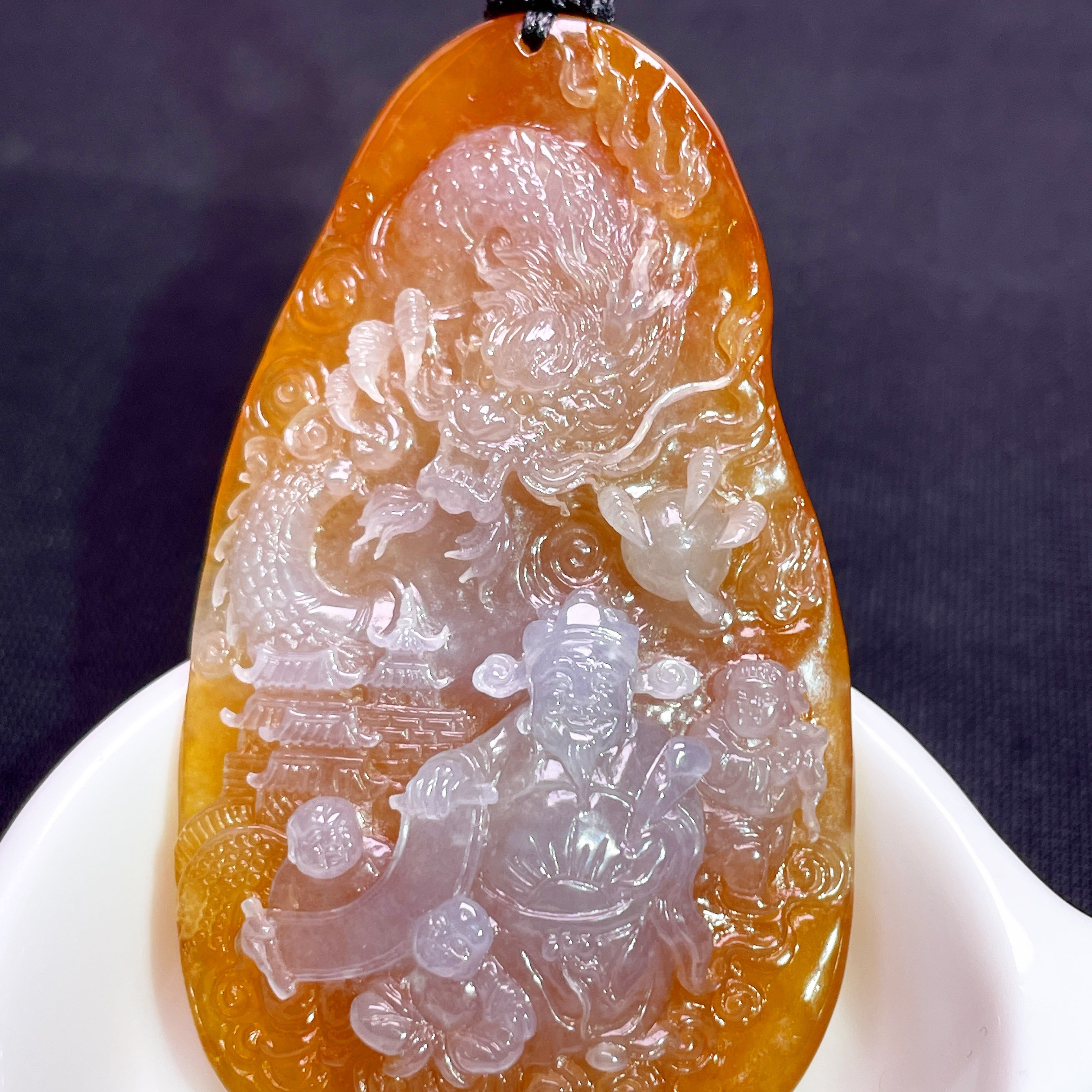缅甸翡翠龙牌玉吊坠天然玉石A货冰种黄翡新款老坑礼物正品0530